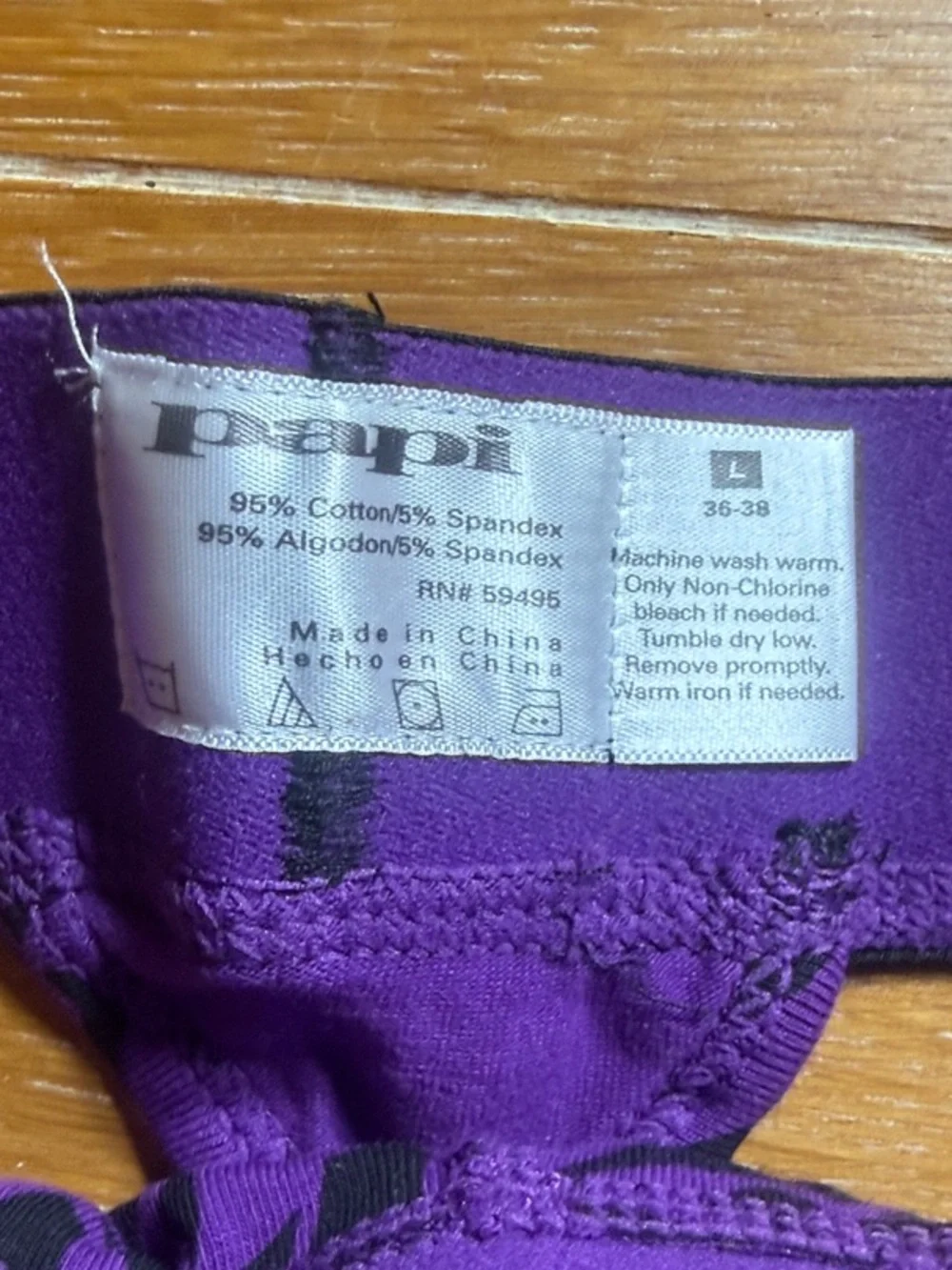 Men’s Papi Purple Floral Print Men's G String Underwear L 36-38